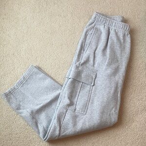 Womens Gray Cargo Sweat Pants